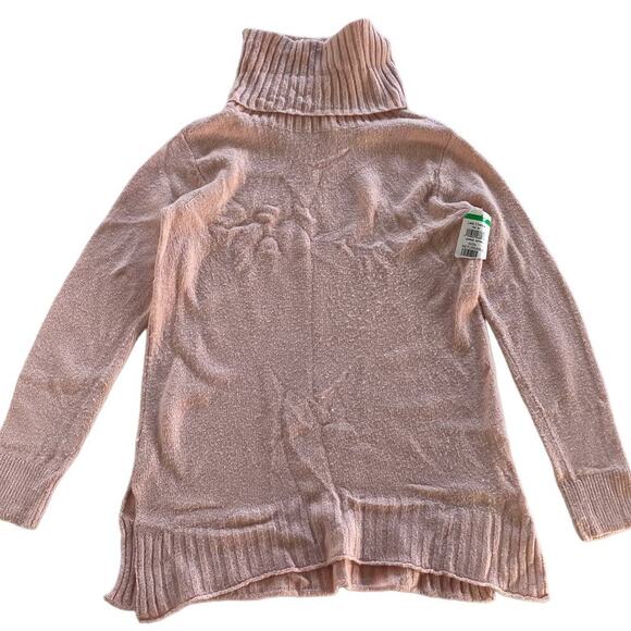 BP Sweater Womens XX Small Pink Adobe Longline Turtleneck Tunic Cozy Knit - Picture 3 of 9